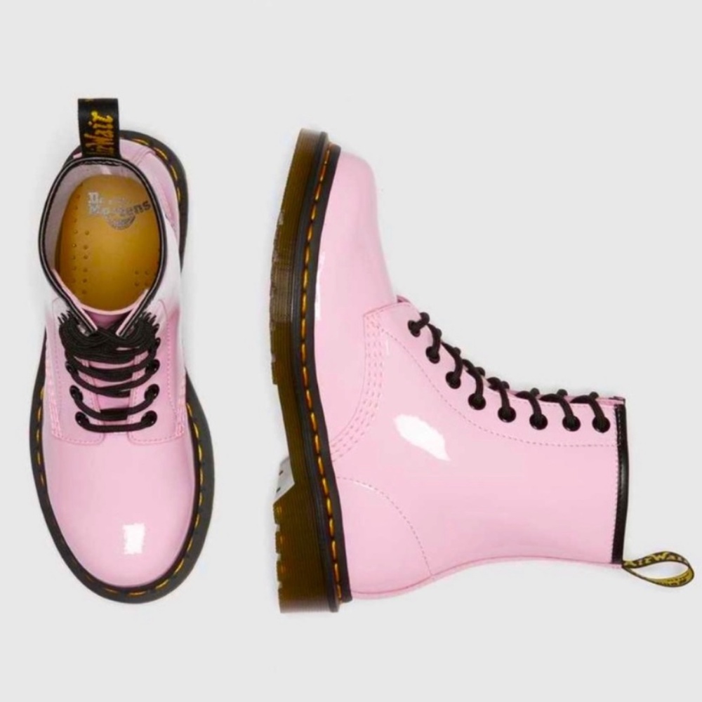 Dr. Martens Pink Patent 8-Eye Combat Boots - Picture 3 of 11